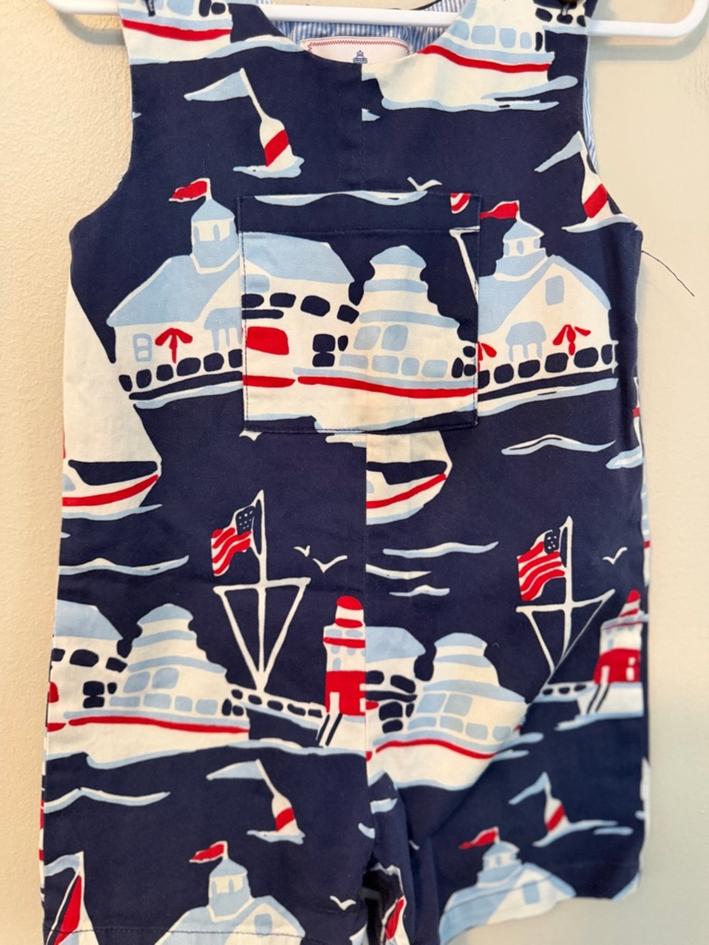 Classic Prep Navy Nautical Print Toddler Romper - Picture 2 of 3